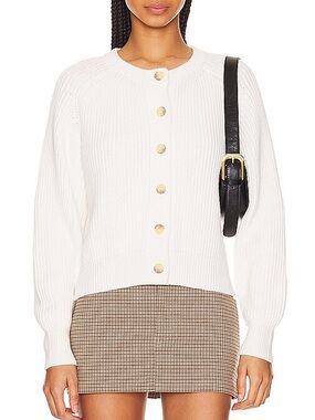 Enza Costa chunky knit cardigan in off white